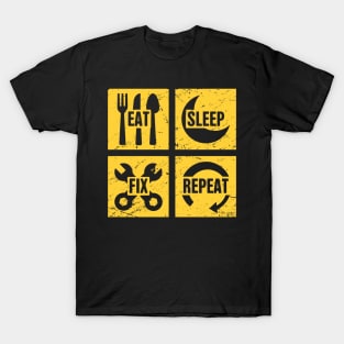 Eat, Sleep, Fix, Repeat | Funny Plumber Gift T-Shirt